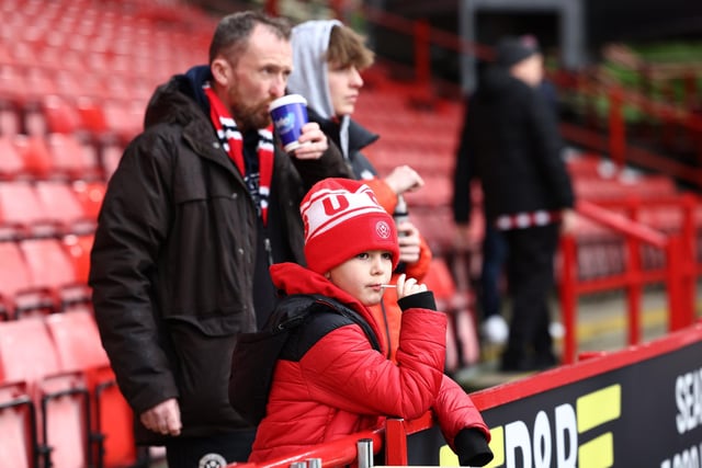 A young Sheffield United fan ahead of the Blades match against Swansea City at Bramall Lane