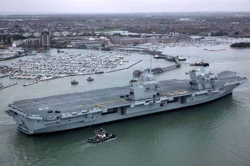 HMS Queen Elizabeth arrived at her home port of Portsmouth in 2017, and her sister ship joined her here in the city in 2019.