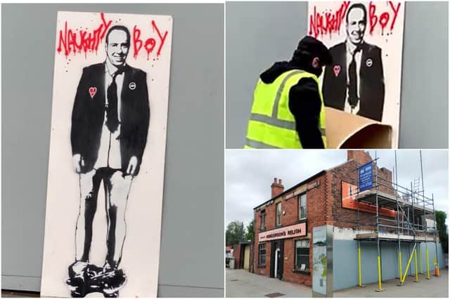 A street art piece of Matt Hancock with his trousers down has disappeared from a Sheffield wall less than a day after being put up.