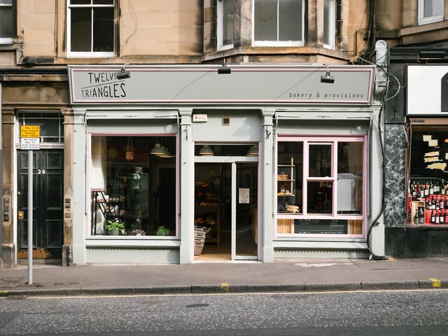 "The online deliveries from this shop have kept me going through lockdown. I've especially enjoyed their bread, brownies, granola, the amazing rhubarb, fennel and bay jam, and the almond croissants. They had a fire in their bakery, this January so deserve a bit of extra loving", Gaby Soutar
Twelve Triangles, 50 Dalry Road; 300 Portobello High Street; 90 Brunswick Street; 148 Duke Street and 22-24 Easter Road (pictured), www.twelvetriangles.co.uk
