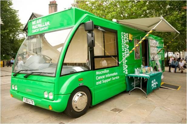 The Macmillan Cancer Support bus in Worksop in 2013