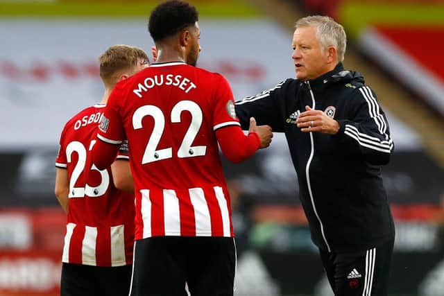 Sheffield United boss Chris Wilder has lost Lys Mousset to injury. (Photo by Jason Cairnduff/Pool via Getty Images)