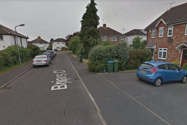 There was one report of burglary on or near Briars Close recorded in January 2020