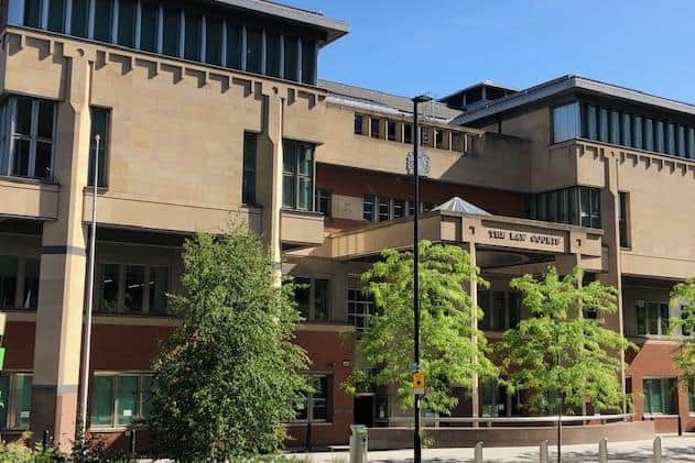 Sheffield Crown Court, pictured, heard how three South Yorkshire thugs face sentencing after they were involved in a vicious attack on a young man near a park.