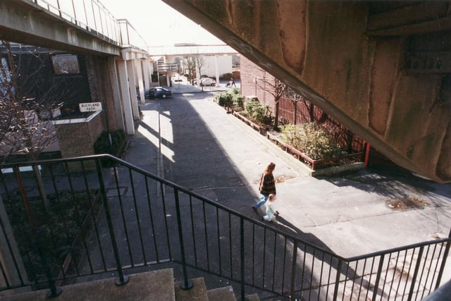 Concrete stairs and alleyways off Sultan Road in February 1995