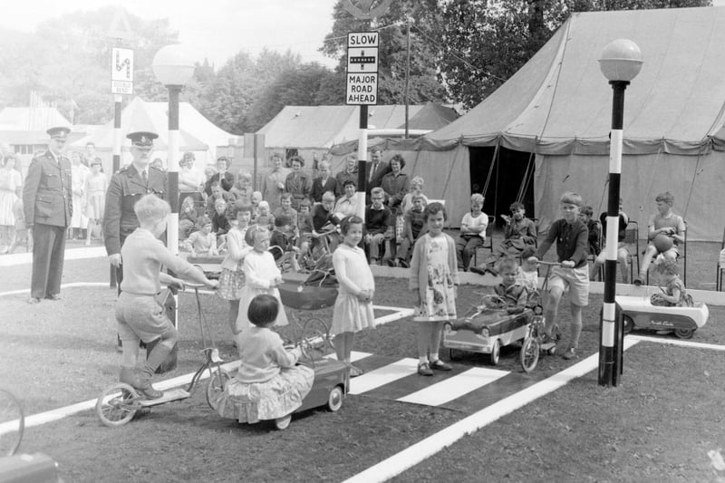 Children's road safety area with the police at the Sheffield Show in the 1960s.