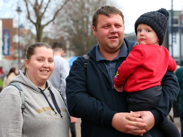 Jodie Warner and Peter Giffin with his nephew, Benjamin, one 
(jpns 181221-03)