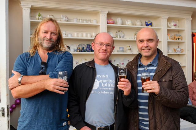 Portsea Island Beer festival 2015, Groundlings theatre, Southsea. Andy Higgins. Bud Messenger and Mark Hunt. Picture: Allan Hutchings 151550-136