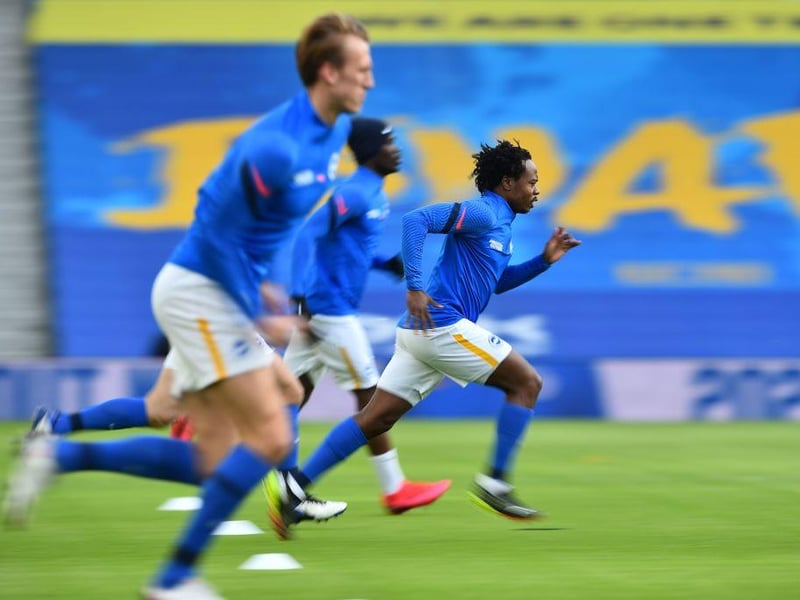 Percy Tau is eager to stay at Brighton and fight for his place in Graham Potter's squad. (Puma Official Twitter account)
(Photo by GLYN KIRK/POOL/AFP via Getty Images)