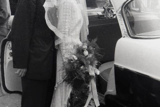 Pete and Madge on their wedding in 1957