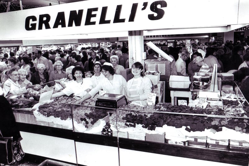 The Granelli's stall in the Sheaf Market, pictured on August 9, 1985. The stall moved to the Moor Market when the Sheaf and Castle Markets closed