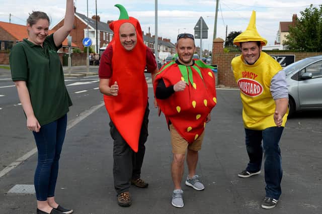 Charity walkers in fancy dress are pictured at the start of their fundraiser for The Trussell Trust in 2017. Does this bring back happy memories?