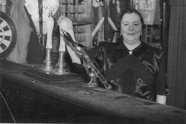 Elizabeth Ann Vickery is pictured at the bar of the Engineers Tavern which was a Sunderland pub from 1864 to 1971. Elizabeth was known as a groundbreaking woman who became the first female chairperson of the Licensed Victuallers Association.