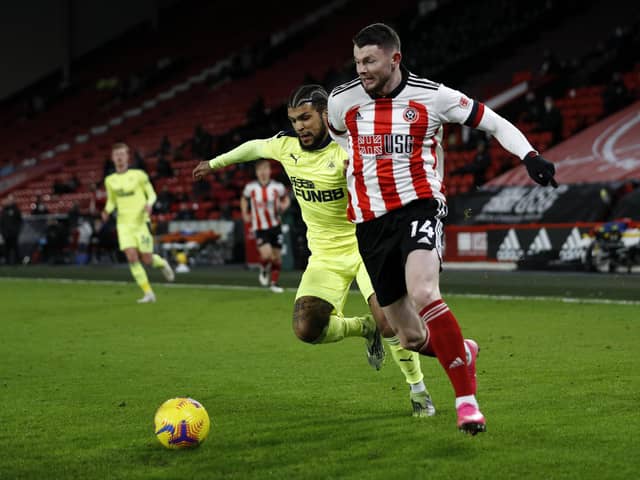 Oliver Burke, the Sheffield United striker, likes to try and run beyond opponents: Darren Staples/Sportimage