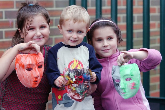 These children were making posters and masks with a Halloween theme in Horden 15 years ago. Remember this?