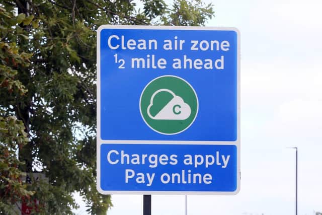 Signs in the Sheffield Clean Air Zone