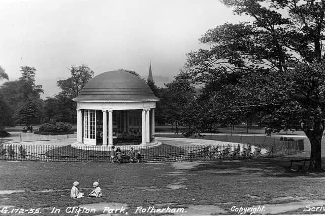 An early view of the bandstand at Clifton Park
