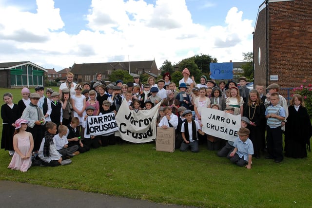 Pupils got dressed up for a special tribute to the Jarrow Crusade. Remember this from 2007?