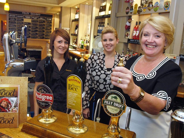 Shirley Conroy, right with staff of the White Post in 2009