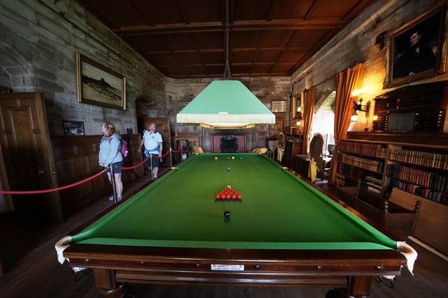 The snooker table at Bamburgh Castle.
