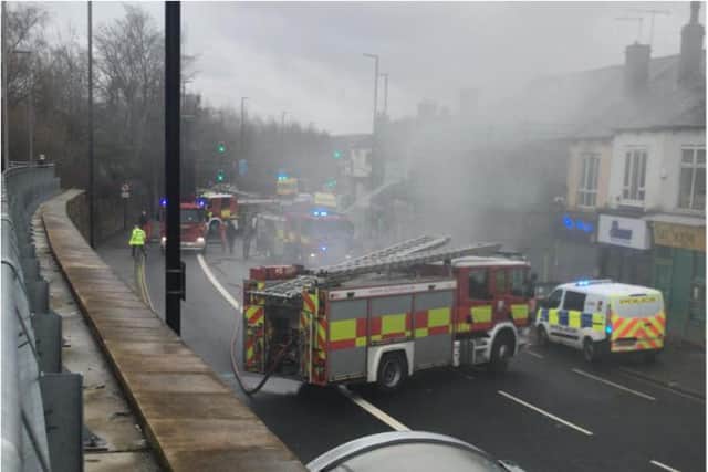 Emergency services are dealing with a blaze in Heeley, Sheffield, this morning