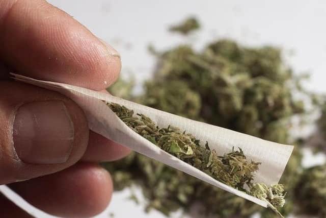 A cannabis-user is banned from the road after he was caught by police driving over the drug-drive limit.