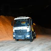 A Sheffield gritter pictured in the salt store