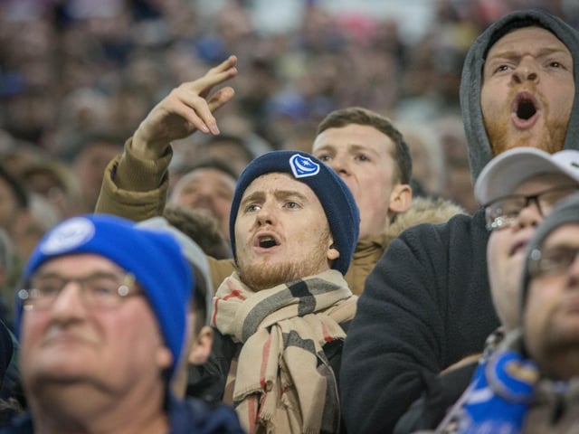 Pompey fans in fine voice at Fratton Park.