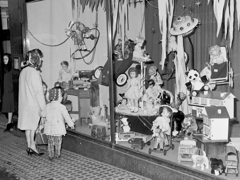 A Christmas window display in Patrick Thomson's - or PTs - on North Bridge, the premises now occupied by the Carlton Hotel. PTs became art of the House of Fraser in 1952 and rebranded as Arnotts in 1976, but the store closed in 1982.