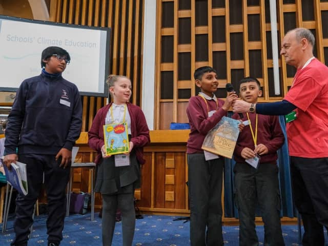 With the help of pupils from Hartley Brook and Astrea Academy Sheffield, SCESY Coordinator Richard Souter shares great books about the environment with the conference.