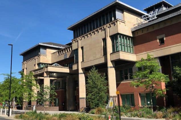 Sheffield Crown Court, pictured, has heard how a dangerous driver has been jailed after he was involved in a police pursuit and a collision with another motorist.
