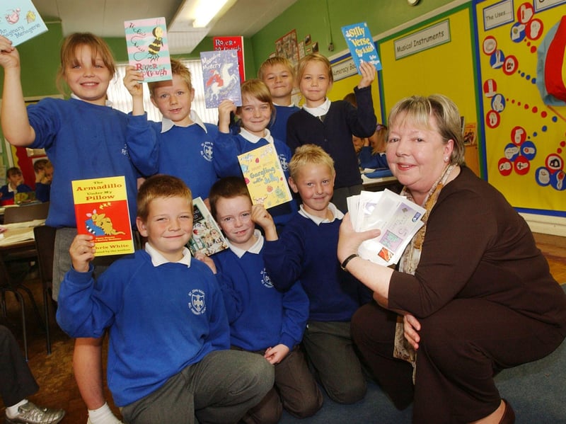 Pupils at St John Bosco RC Primary School were given book vouchers to celebrate National Poetry Day in 2004.