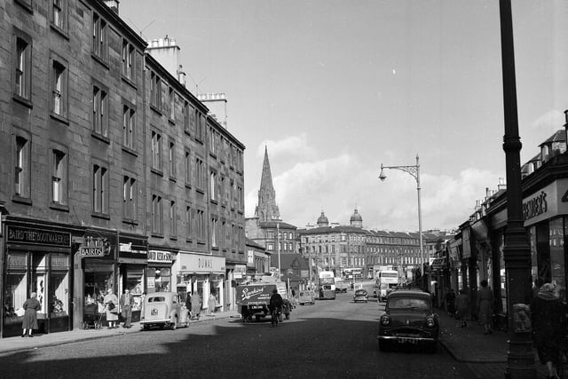 A picture looking down Dalry Road towards Haymarket taken in 1962.