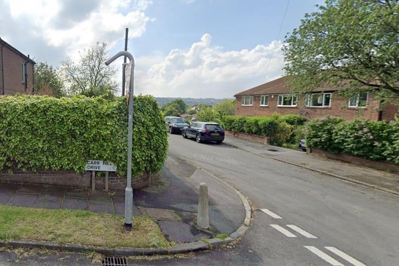 Crowther Avenue and the Carr Hills in Calverley recorded 91 ASB crimes