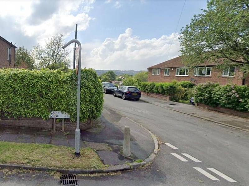 Crowther Avenue and the Carr Hills in Calverley recorded 92 ASB crimes