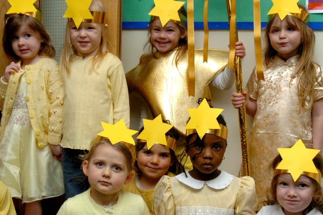 Some of the 'stars'  at the Scallywag Nursery  nativity play held at the Salvation Army Hostel, Psalter Lane .