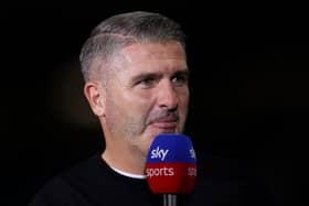 Ryan Lowe, Manager of Preston North End speaks during a Sky Sports TV interview after the Sky Bet Championship between Preston North End and Burnley at Deepdale on September 13, 2022 in Preston, England. (Photo by Lewis Storey/Getty Images)