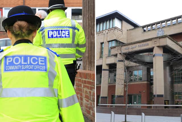 Sheffield Crown Court, pictured, has heard how a South Yorkshire pervert was caught with indecent images of children after police attended his home following a tip-off.