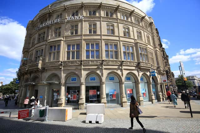 The imposing Yorkshire Bank building on Fargate now stands empty following the merger with Virgin Money. Picture: Chris Etchells