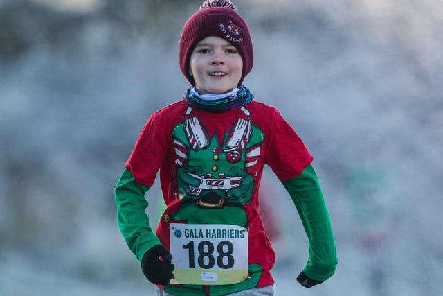 Riley McDowall was the fourth junior back at Gala Harriers' Ladhope cross-country races, clocking 21:59