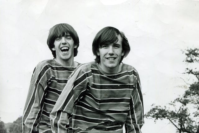 Peter and Geoffrey Stringfellow, the Sheffield pop music promoters with aspirations of becoming national television DJs, in September 1964