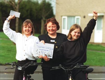 Louise Holmes and Lindsey Sharp pupils at Scawsby school Ridgewood raised £107 for charity by doing a sponsored bike ride in 1998.