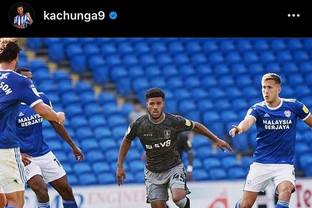 Striker Kachunga, signed in the summer on a free after being released by Huddersfield Town, boasts 39,300 followers on Instagram and 29,300 on Twitter. @kachunga9.