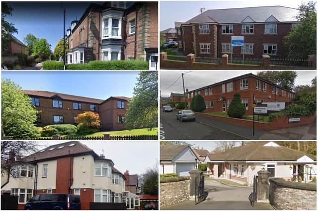 The six Sunderland care homes that have been rated as outstanding by the CQC.