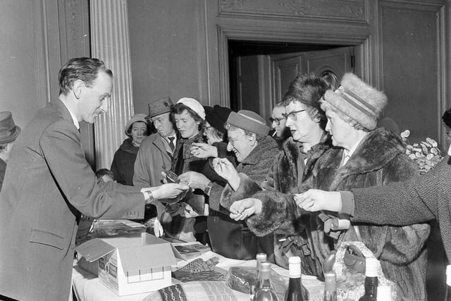 Shoppers at the Central Edinburgh Unionist Association Central Christmas Bazaar in 1963.