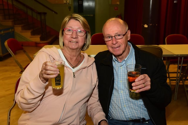 Barbara and Ian Johnson of Billingham at the Hartlepool Beer Festival 2021 at the Borough Hall, on Saturday.