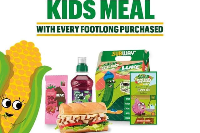 Subway’s popular Kids Eat Free deal will be returning to participating restaurants across the UK for the Easter school holidays, from Monday, March 25 to Sunday, April 14.
One free Kids Meal, which includes a 4” Sub, a snack, and a drink, will be redeemable through purchasing any full price Footlong Sub, at participating Subway restaurants.