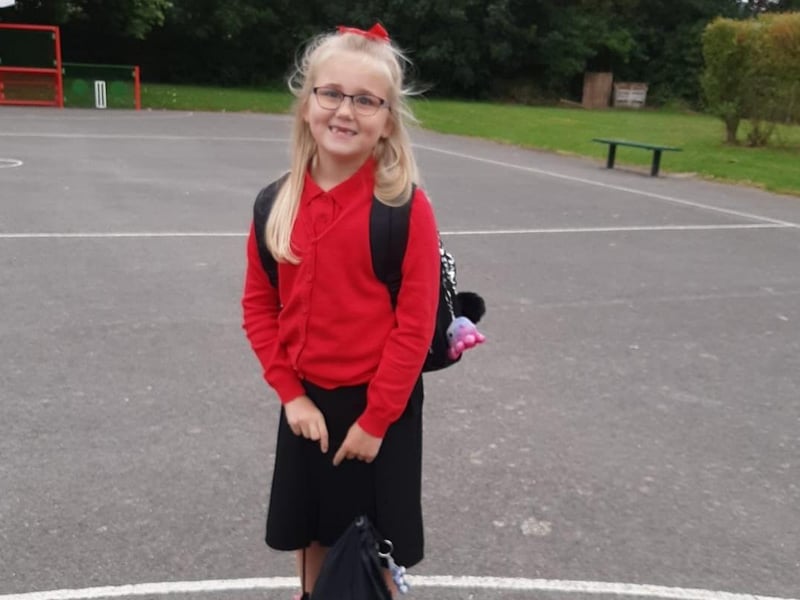 Parents from across the Portsmouth area shared photos as their children returned to school after the summer holiday on Thursday, September 2, 2021. Pictured is Sophia, aged seven. 