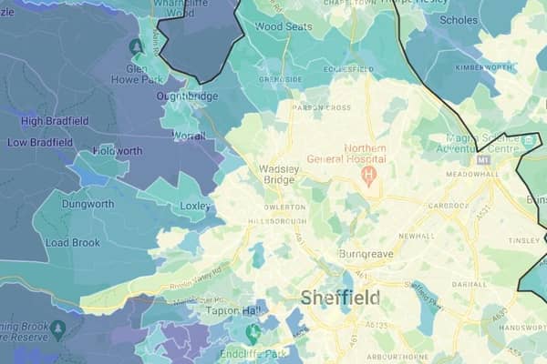 In parts of Sheffield, nearly one in seven workers are doing 49 hours or more per week, according to Census 2021 data. This map shows the areas within the city where people are most likely to work longer hours. The darker the shade, the more likely residents there are to be working at least 49 hours a week. Photo: Sheffield Local Insight