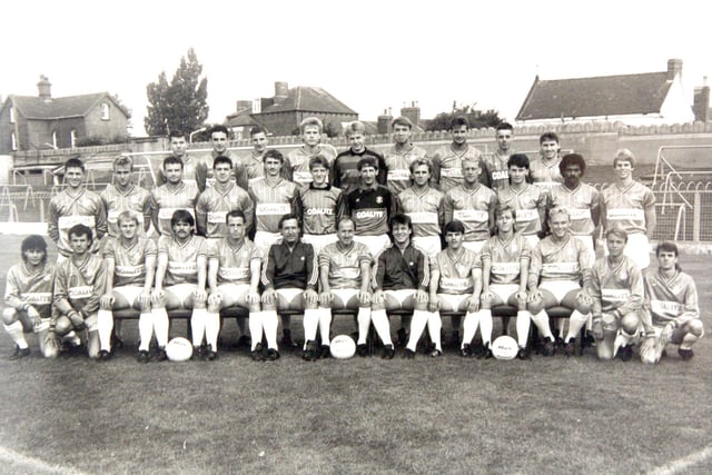 Chesterfield line up for their pre-season picture ahead of the 1987/88 season. It proved to a tough season with Chesterfield finishing 18th in Division Three.